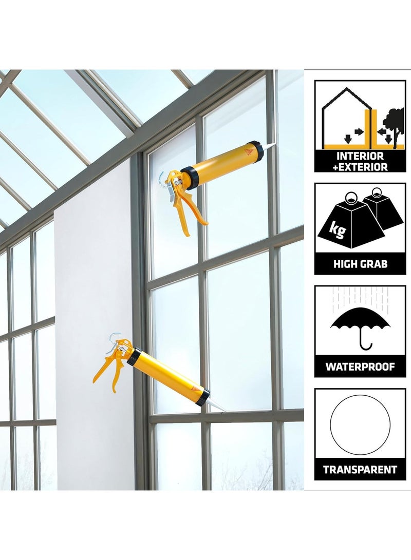 سيكا - مانع تسرب سيليكون متعدد الأغراض عالمي للزجاج والعزل المائي - سيكاسيل-116 جي بي شفاف - معالج بالأسيتوكسي - 280 مل - Image 5